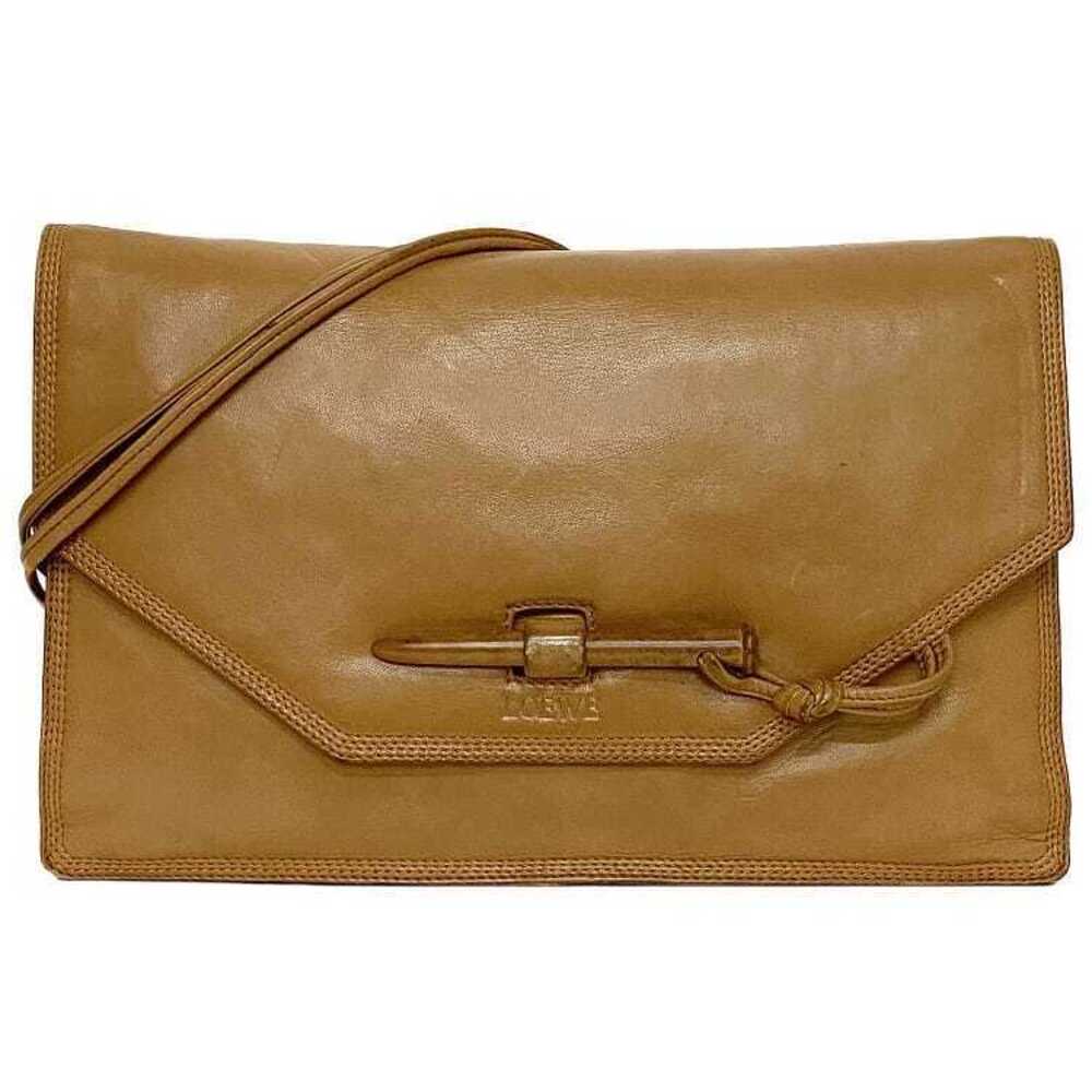 Loewe Shoulder Bag Camel Tan Brown Leather Crossbody Flap Slim